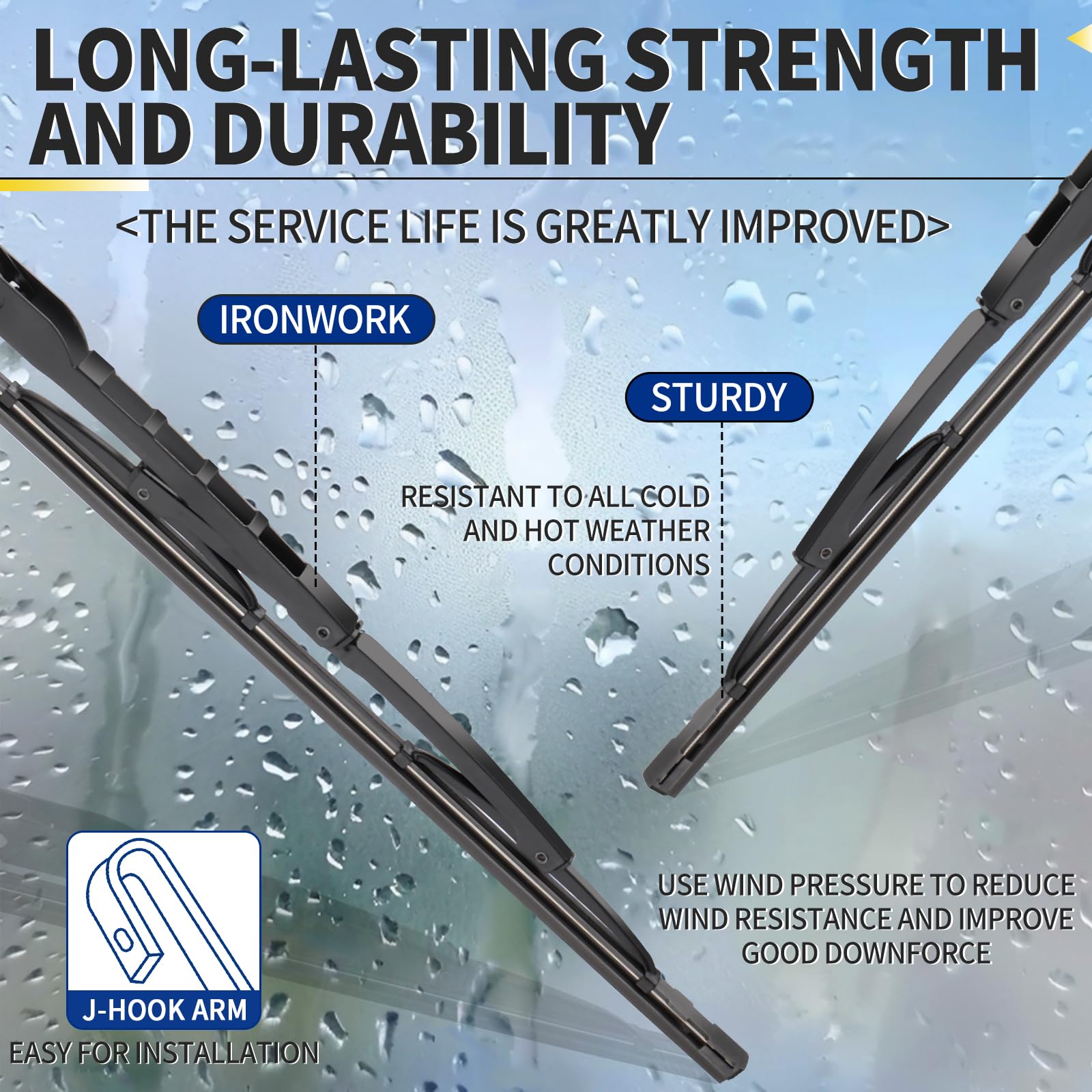 JINGOU 22-inch passenger-side wiper blade for Ford F-150, clear visibility.