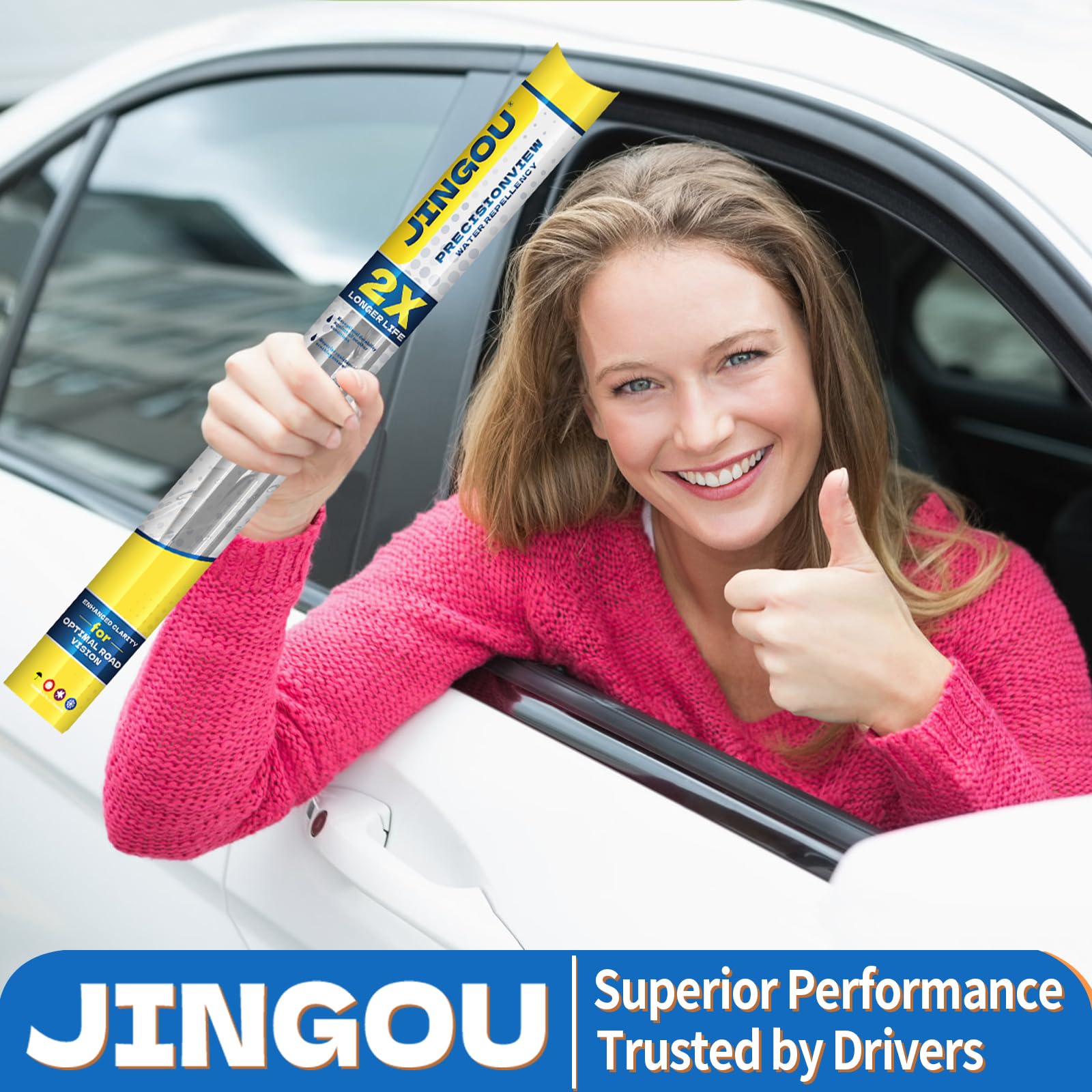 JINGOU memory-spring steel blades maintain even pressure and contact.