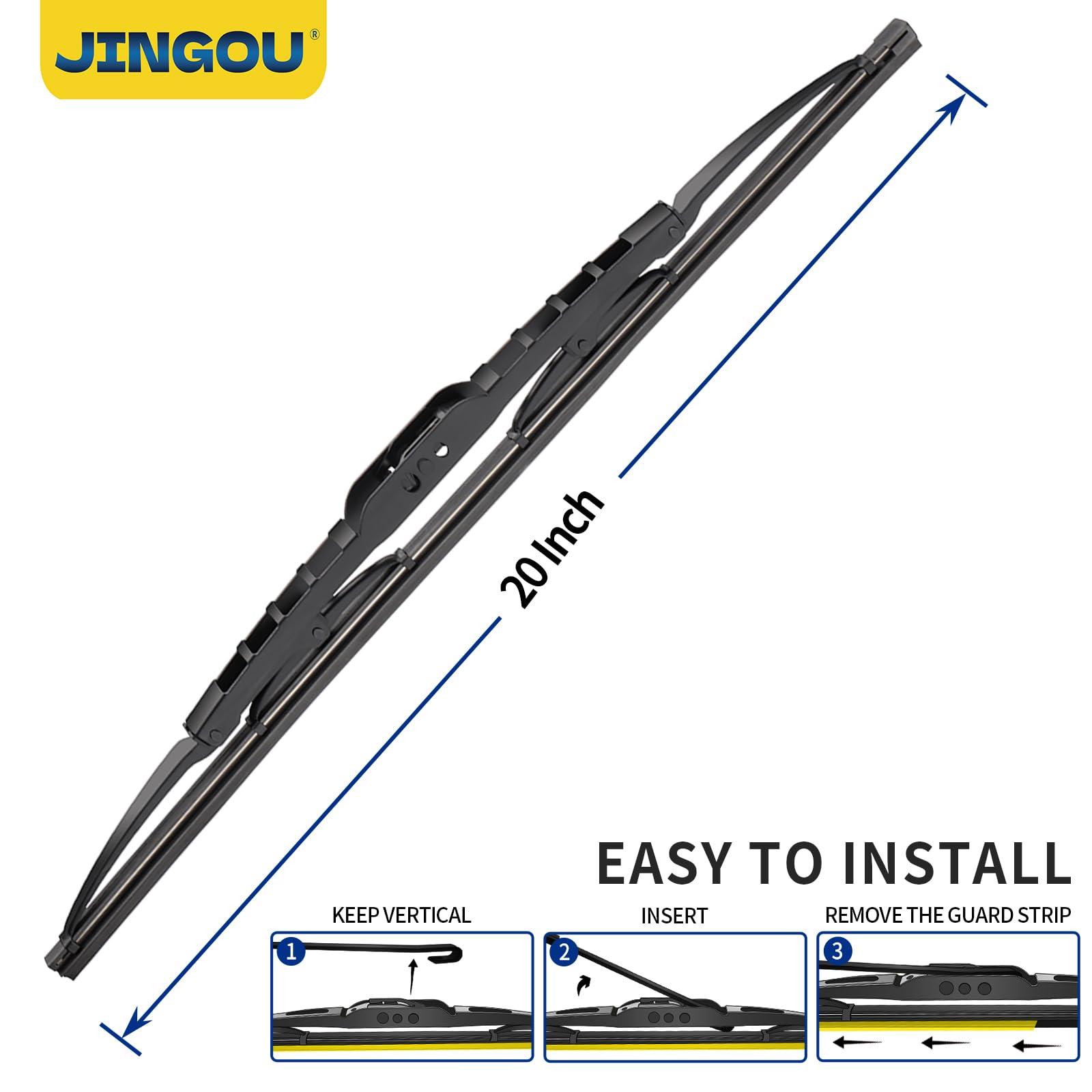 JINGOU pack of 2 wiper blades for home replacement