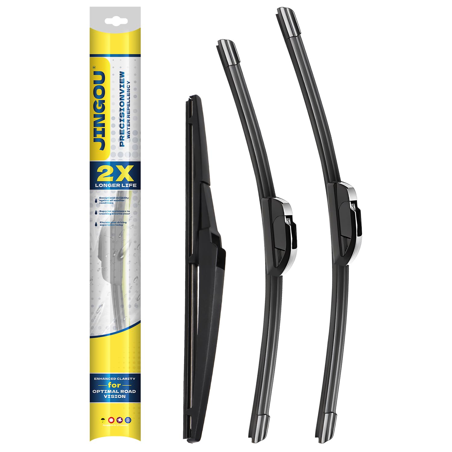 JINGOU 24-inch front wiper blade for clear daytime visibility and steady wipe