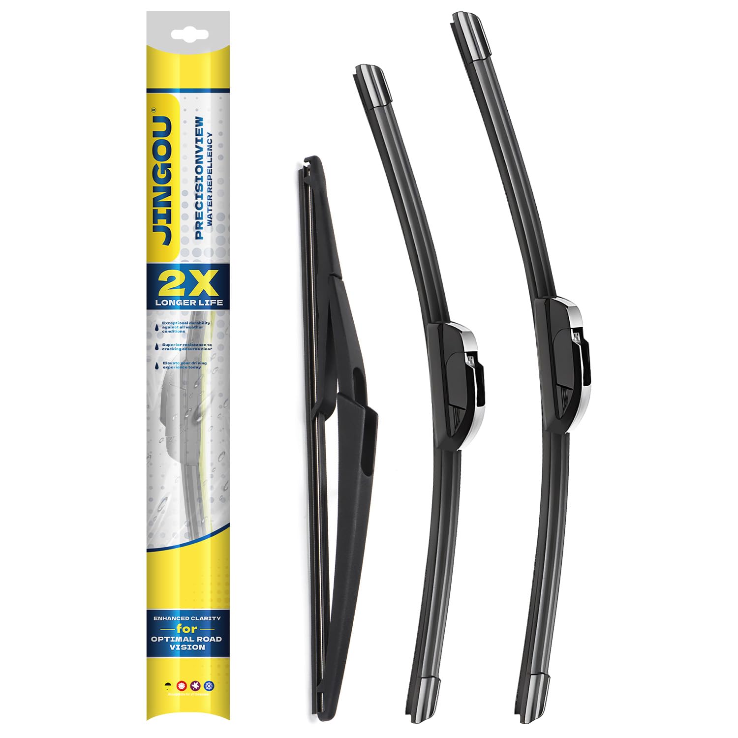 JINGOU 26-inch front wiper blade for Nissan Rogue delivers clear, streak-free visibility.