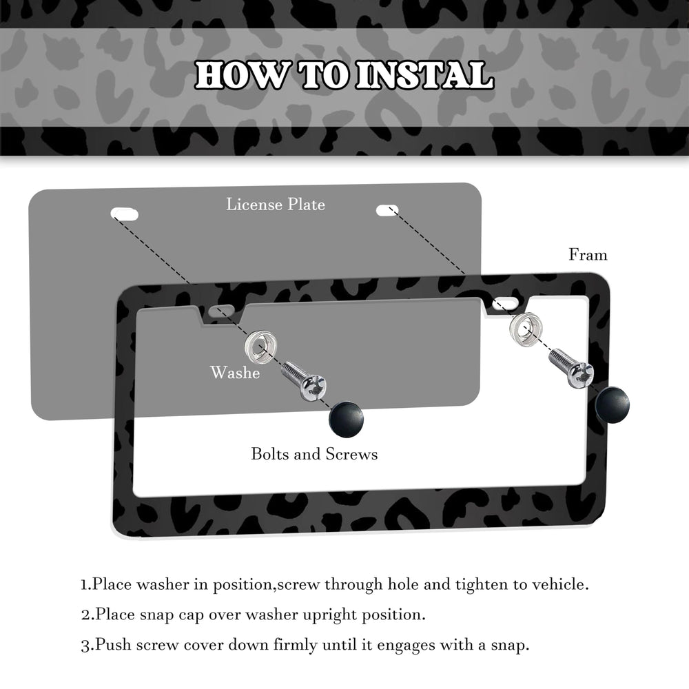 JINGSEN license frame front installation hole close-up demonstrating easy mounting