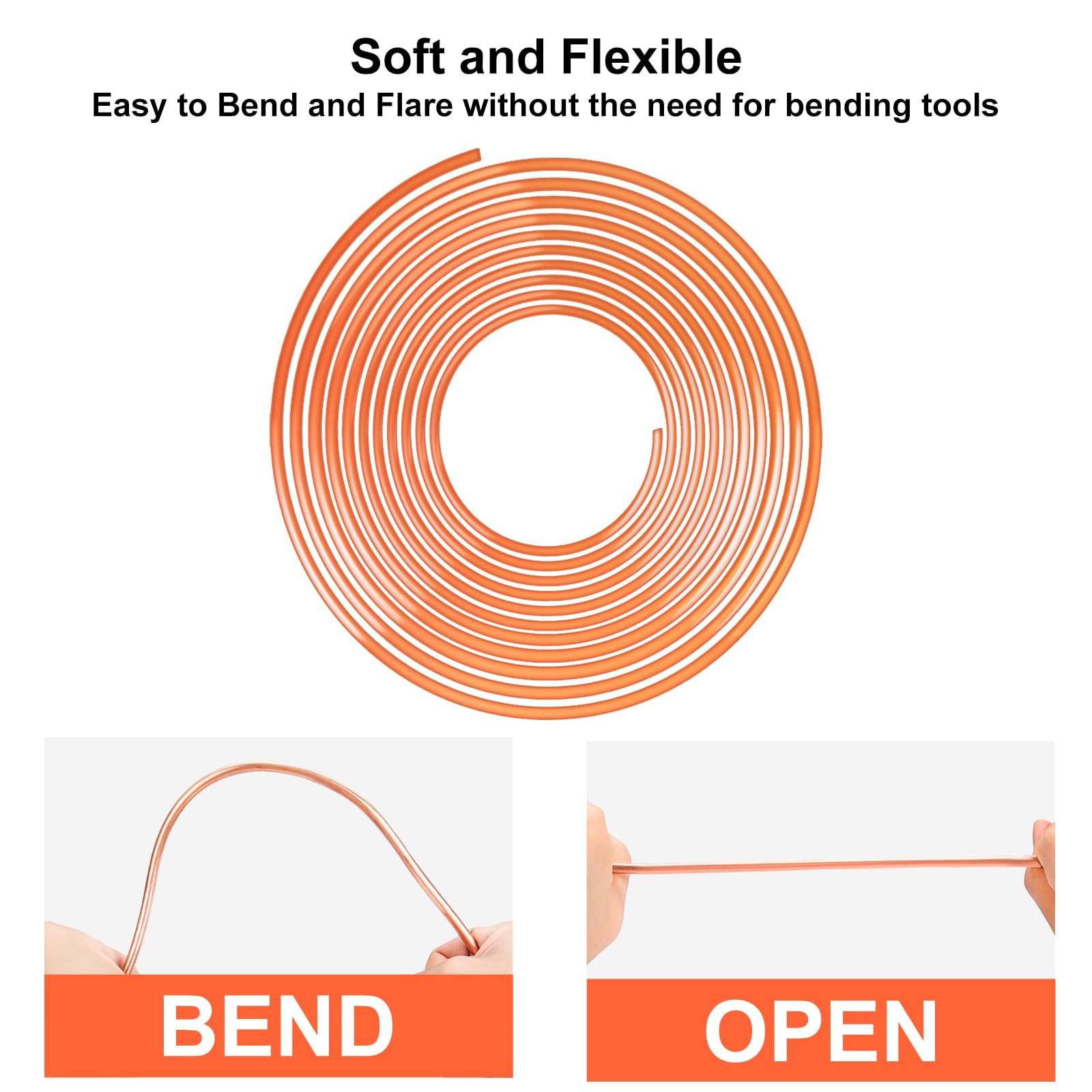 JINGTAO88 copper-coated brake line 25 ft flexible and easy to bend.