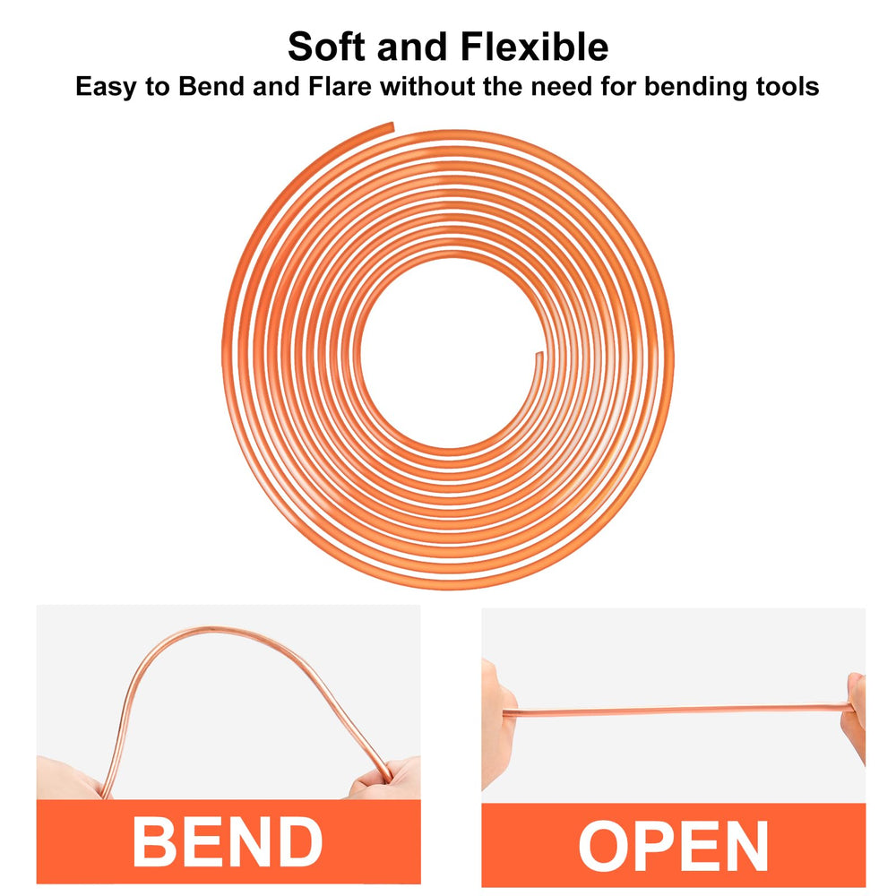 JINGTAO88 copper-coated brake line 25 ft flexible and easy to bend.