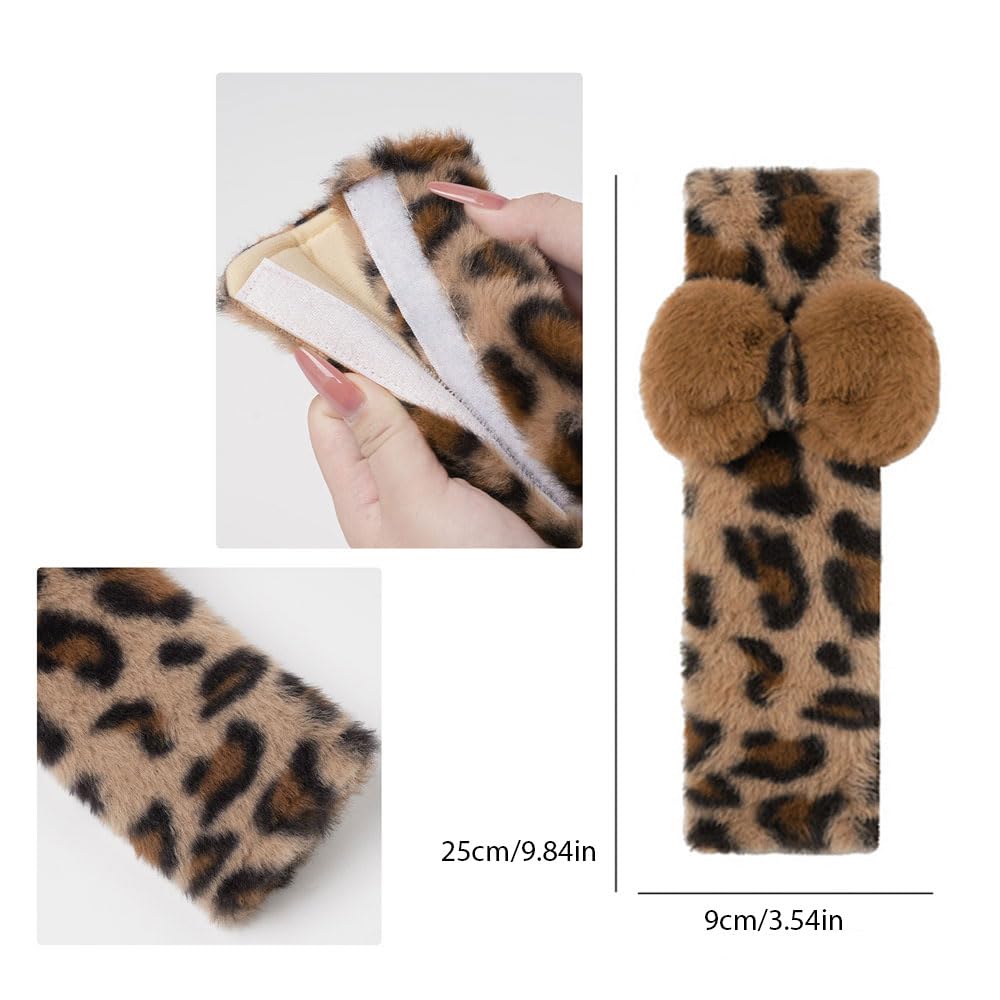 JINXU leopard seat belt cover with Velcro installs quickly.