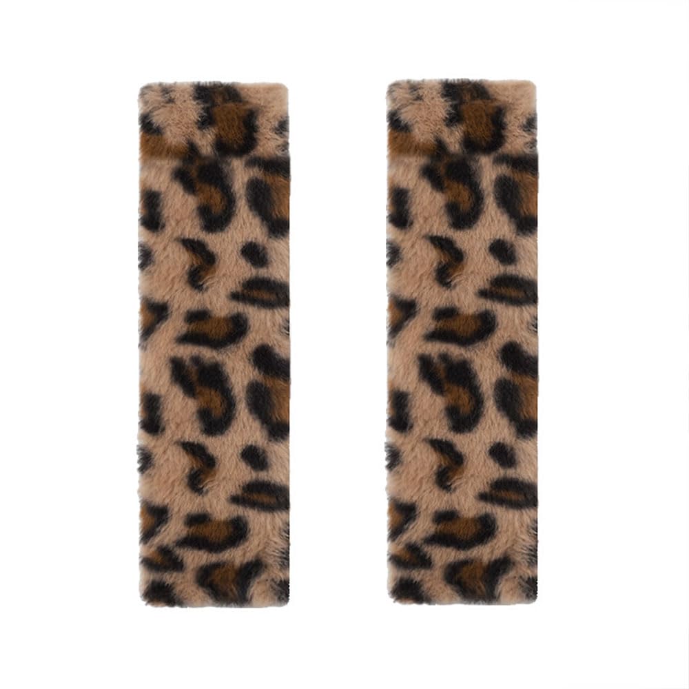 JINXU leopard seatbelt cover pad enhances comfort during car rides.