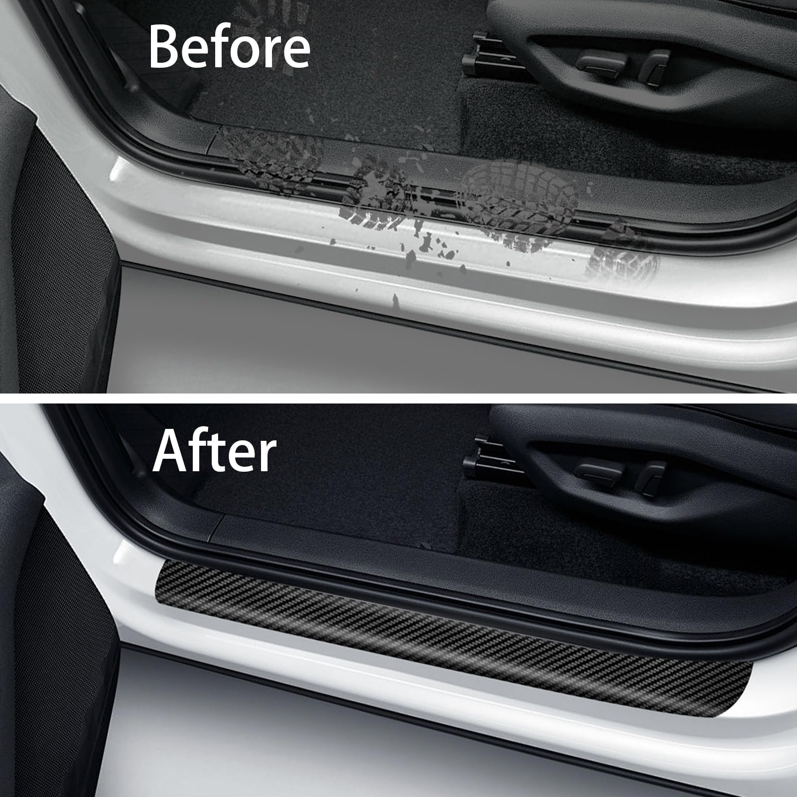 JinzhuxiaGS door sill protector for rear doors protects against scuffs.