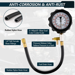 Jiouxip 8-inch hose connects to fuel ports for versatile testing