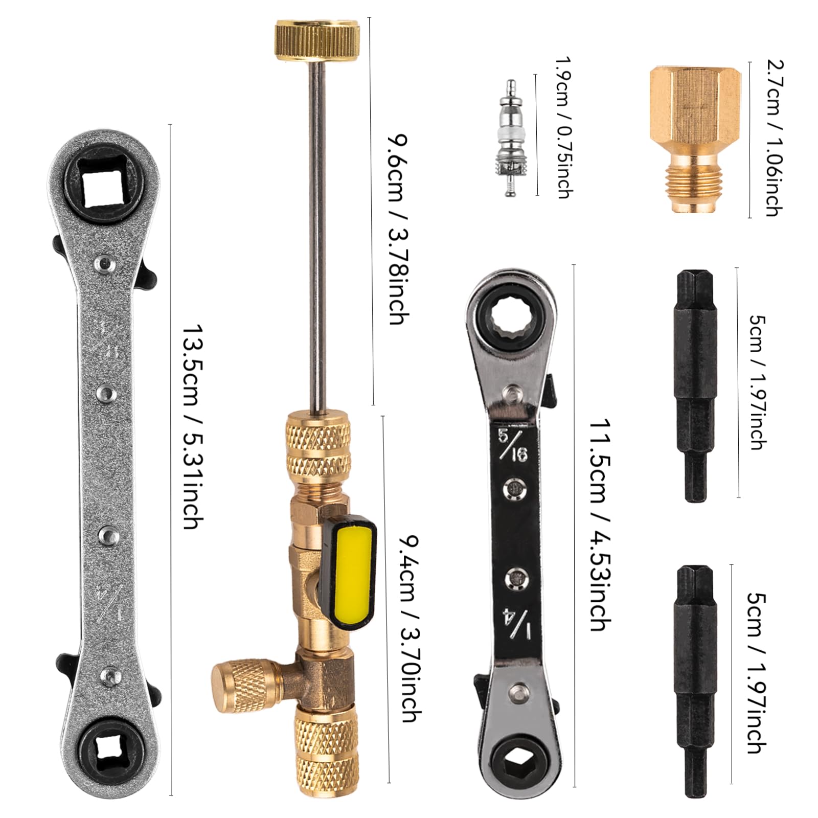 jiouxip 3/8 to 1/4 inch wrench fits multiple fittings.