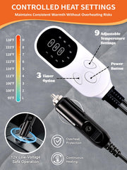 Three timer options provide flexible warm-ups for drives and camping.