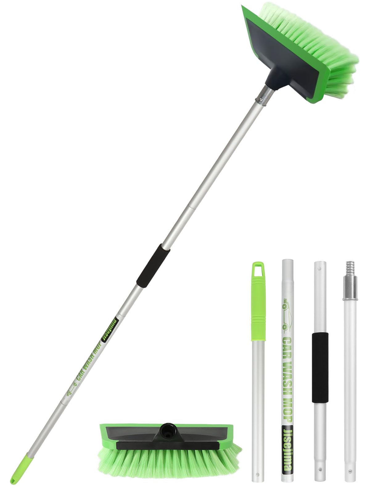 Jisejima 2-in-1 car wash brush with squeegee for efficient, scratch-free water removal.