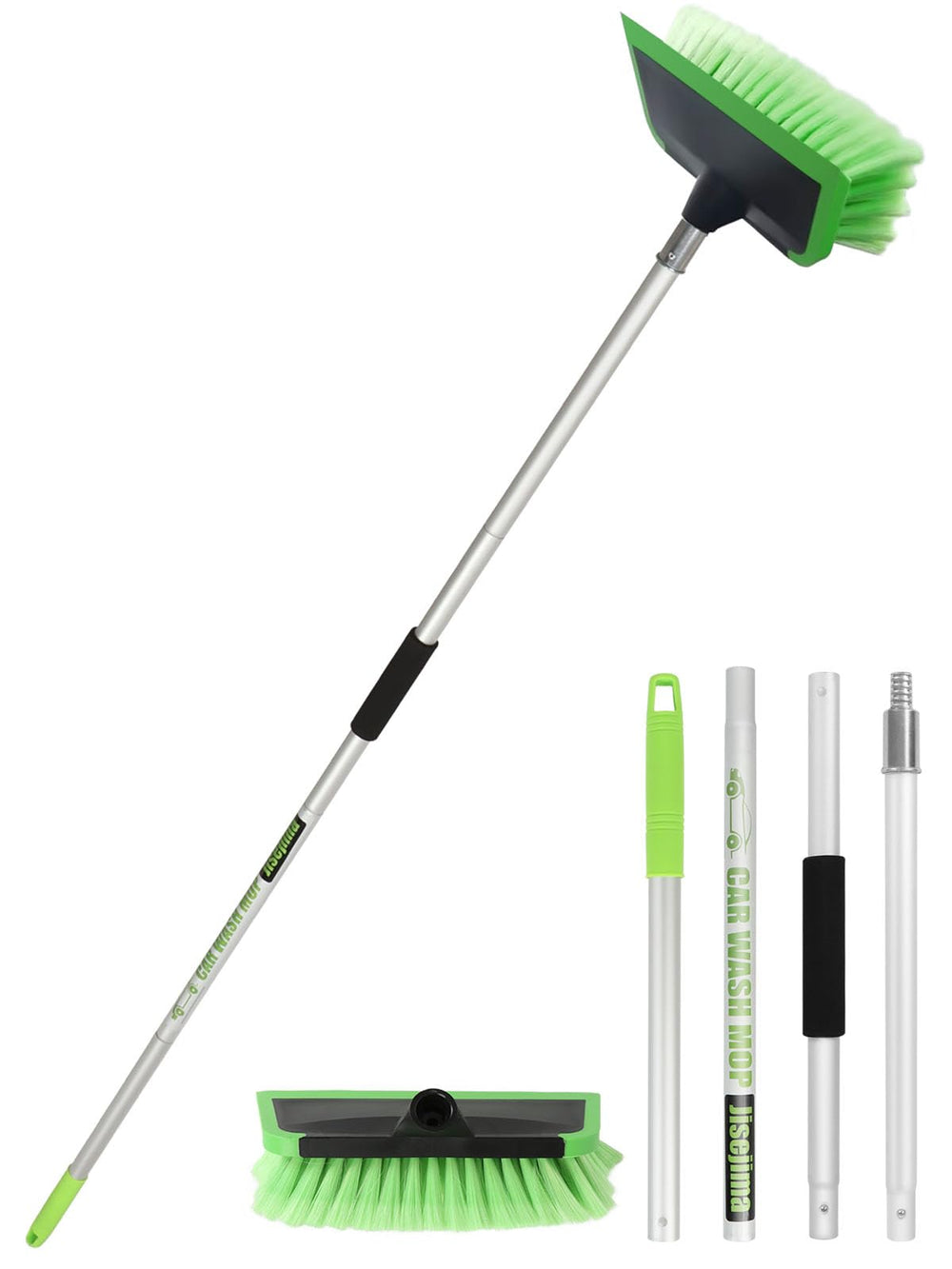 Jisejima 2-in-1 car wash brush with squeegee for efficient, scratch-free water removal.