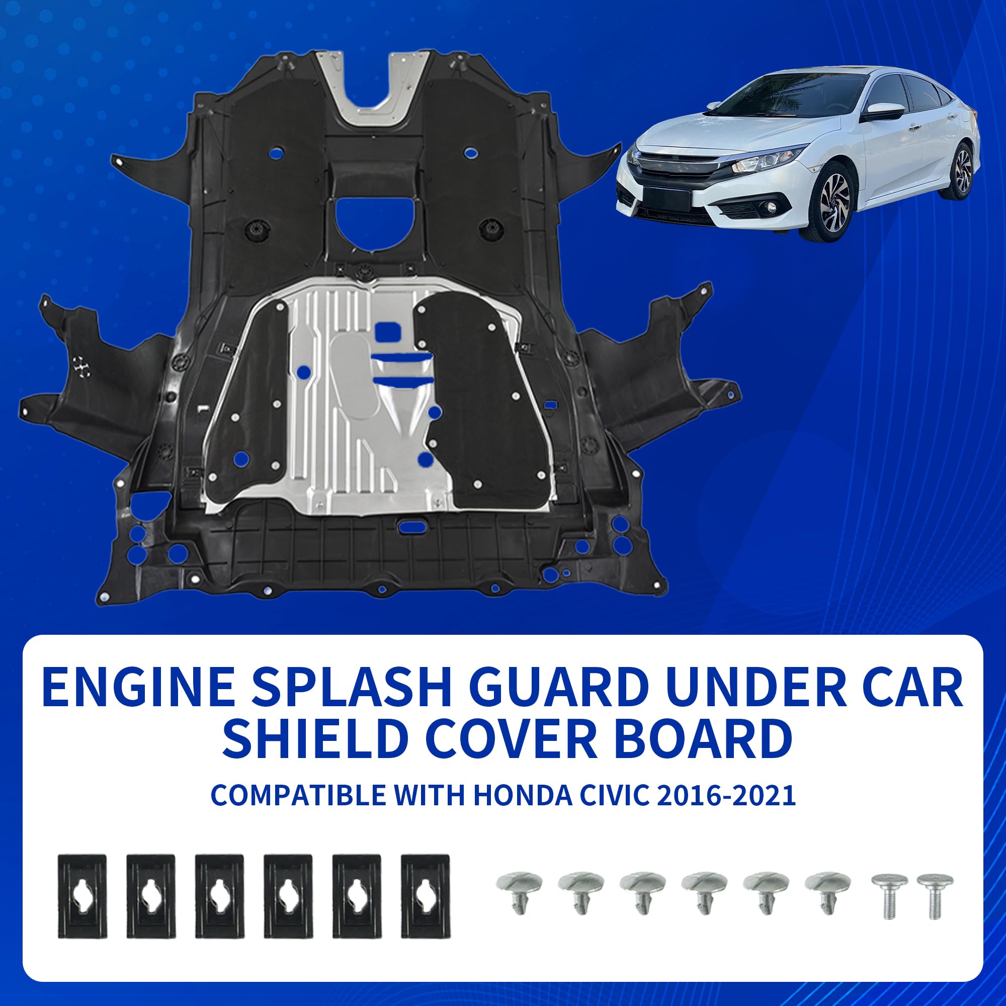 JISKAIAI splash guard kit with mounting screws for a complete install.