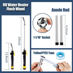jixsloft RV anode rod reduces tank corrosion and mineral buildup