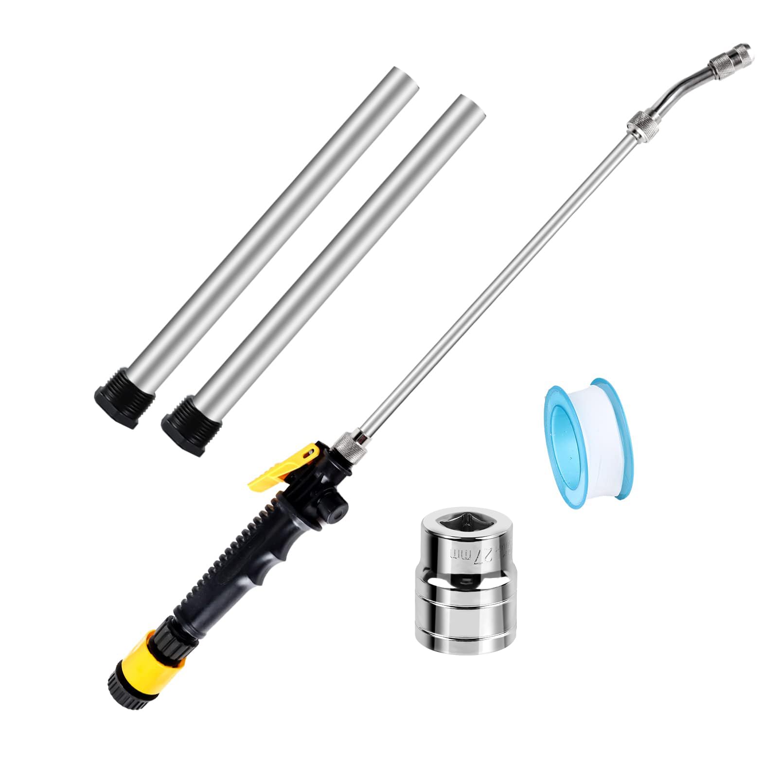 jixsloft RV water heater flush wand cleans tank corners for better hot water