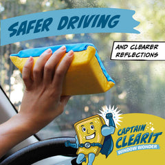 JJ KENT Captain ClearIt sponge wipes windshields to clear condensation quickly.