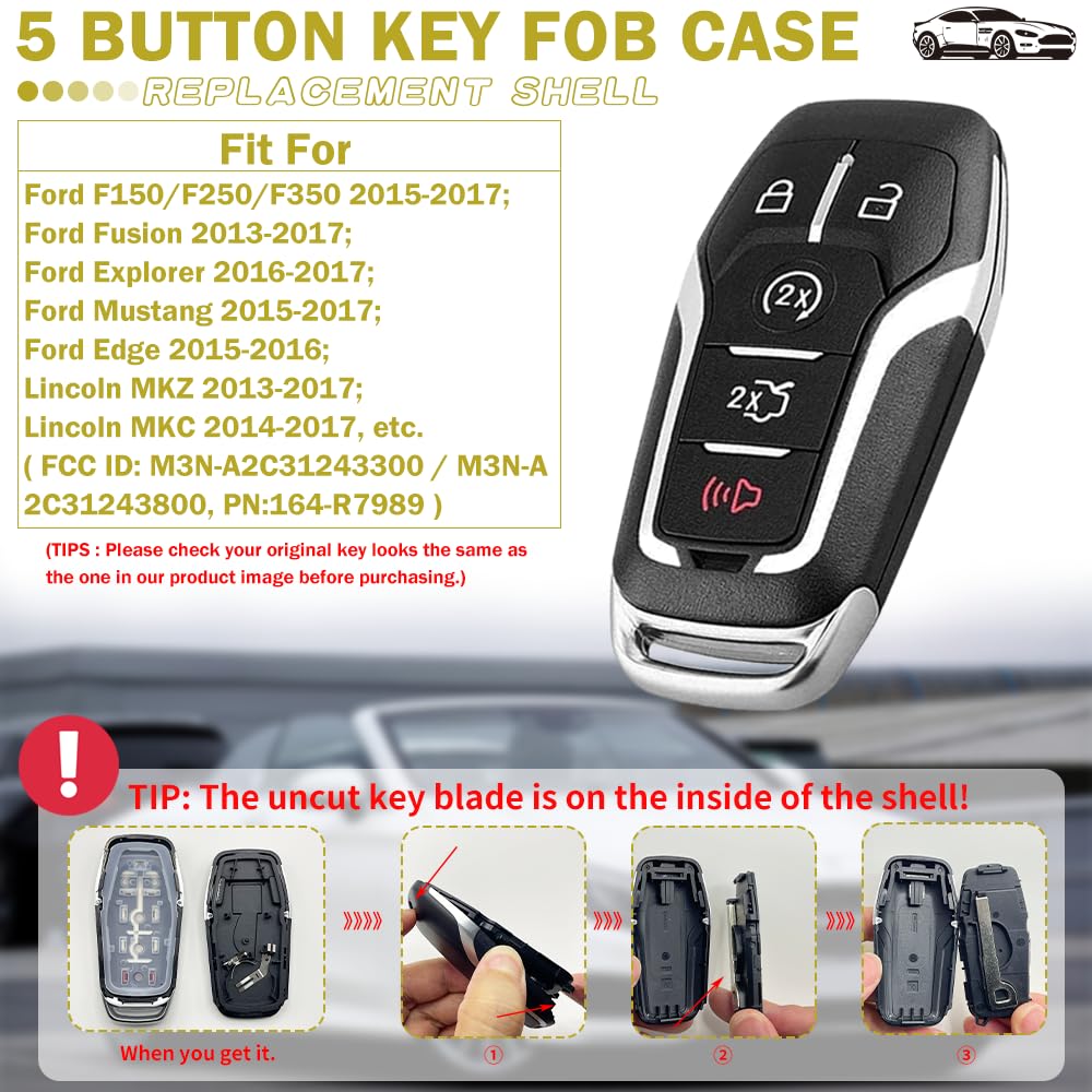 JJCHQ F-150/F-250 key fob case showing precise mould for reliable function.