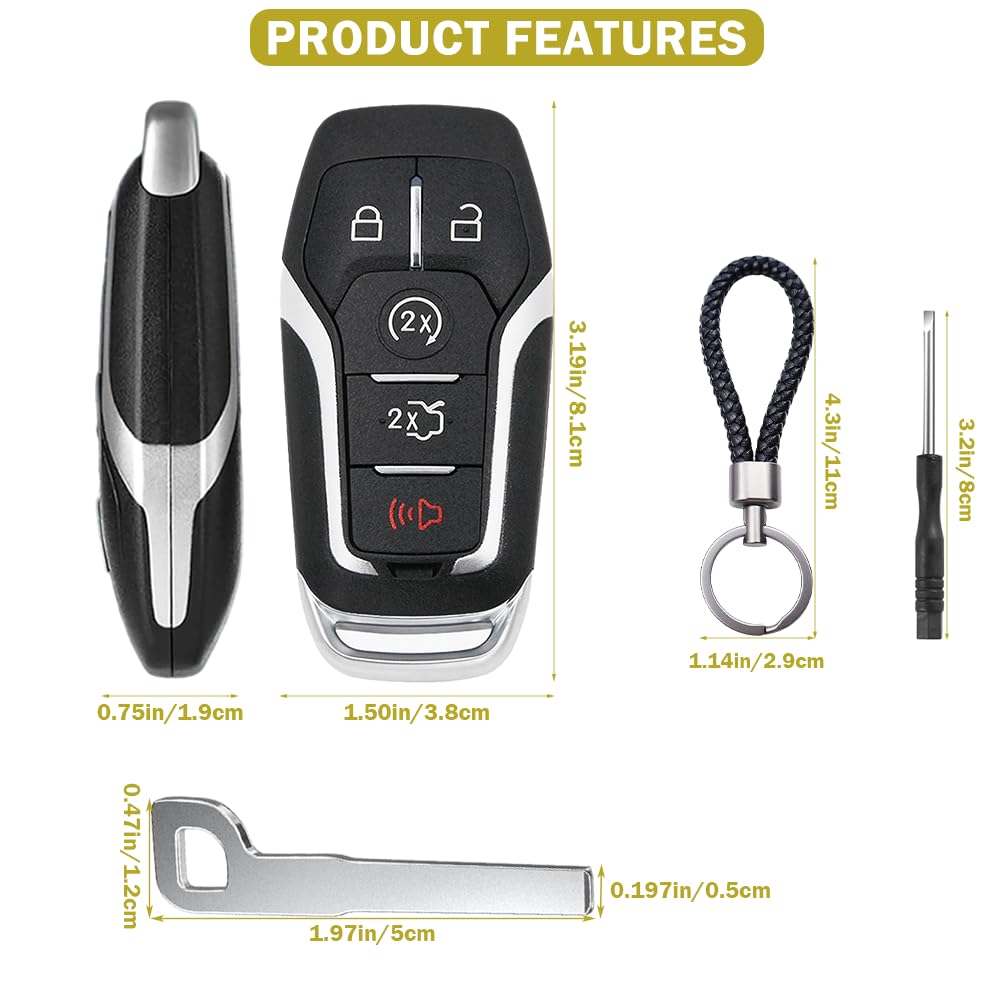 JJCHQ Ford/Lincoln compatible fob shell enables simple upgrades without electronics.