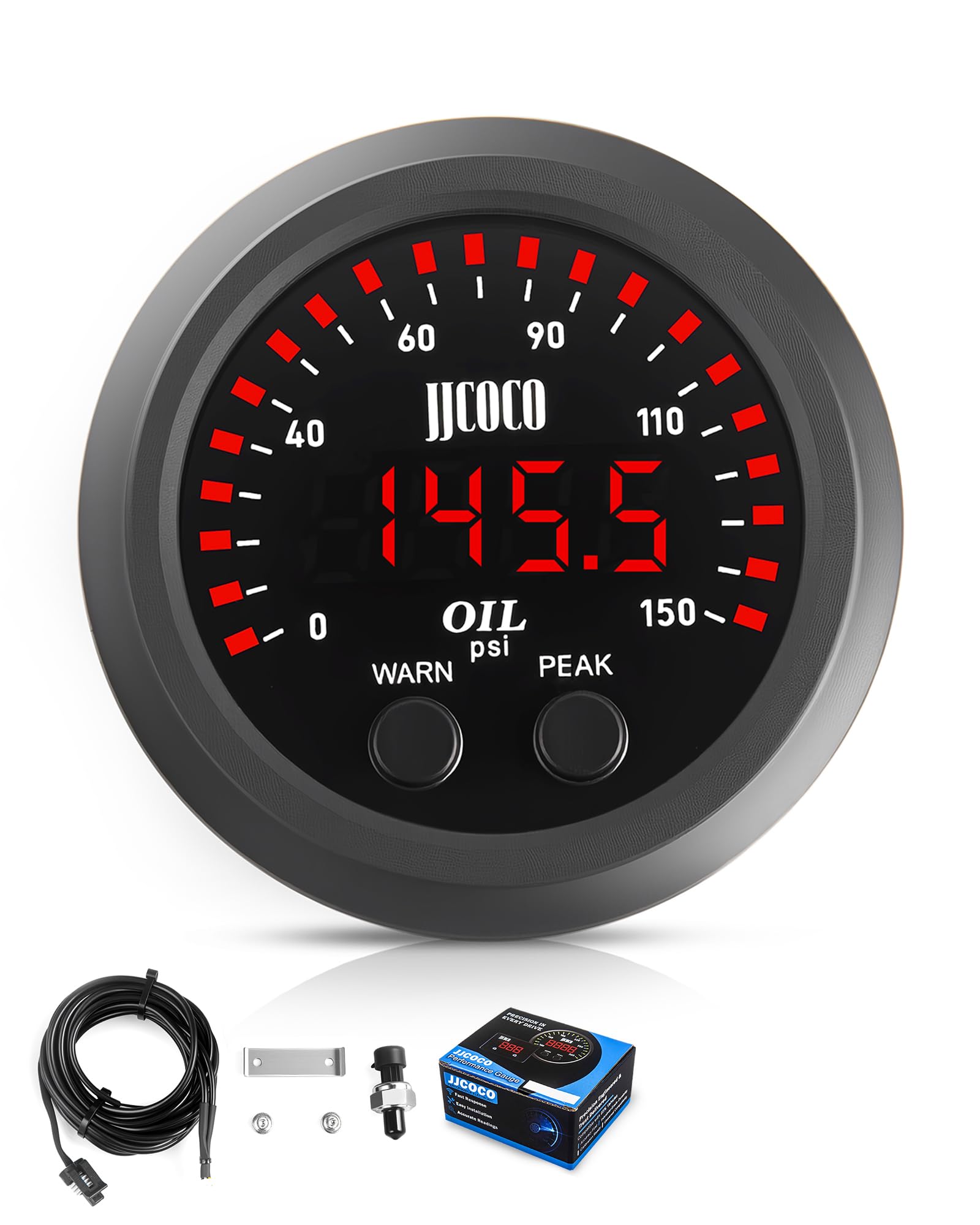 JJCOCO 150PSI gauge LED display for quick readings in sun or dark