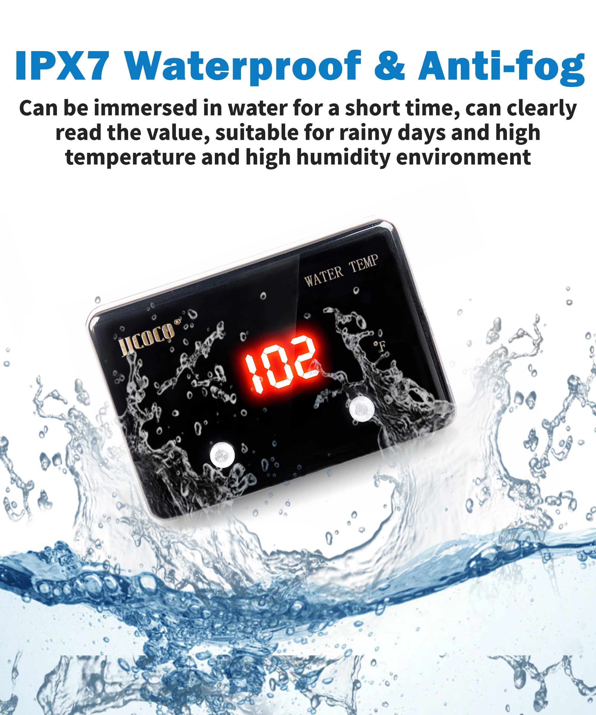JJCOCO IPX7 waterproof housing protects the unit from moisture and dust