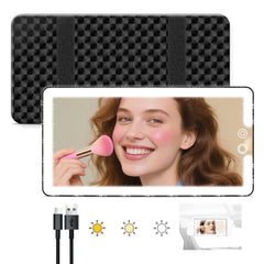 JJhxr car visor mirror with lights for precise makeup on the go.
