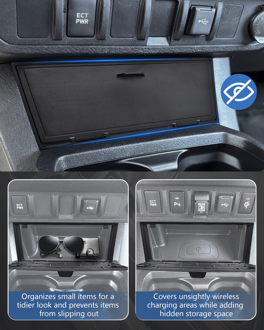 JJMY privacy cover for Tacoma keeps items organized and dust out of sight.