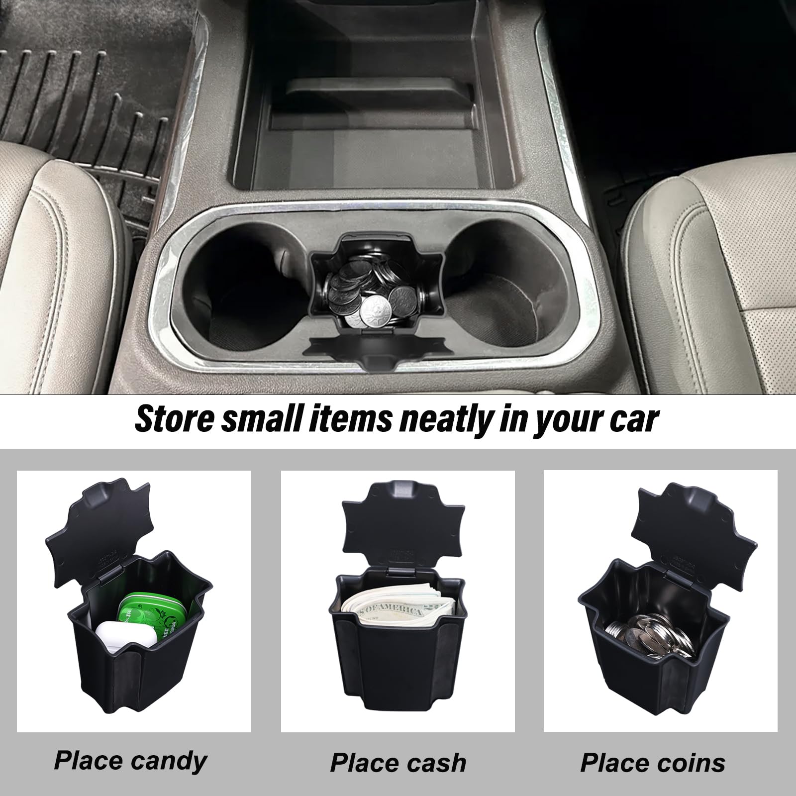 JKCOVER center console coin box for Silverado 2500-3500 is durable and easy to clean.