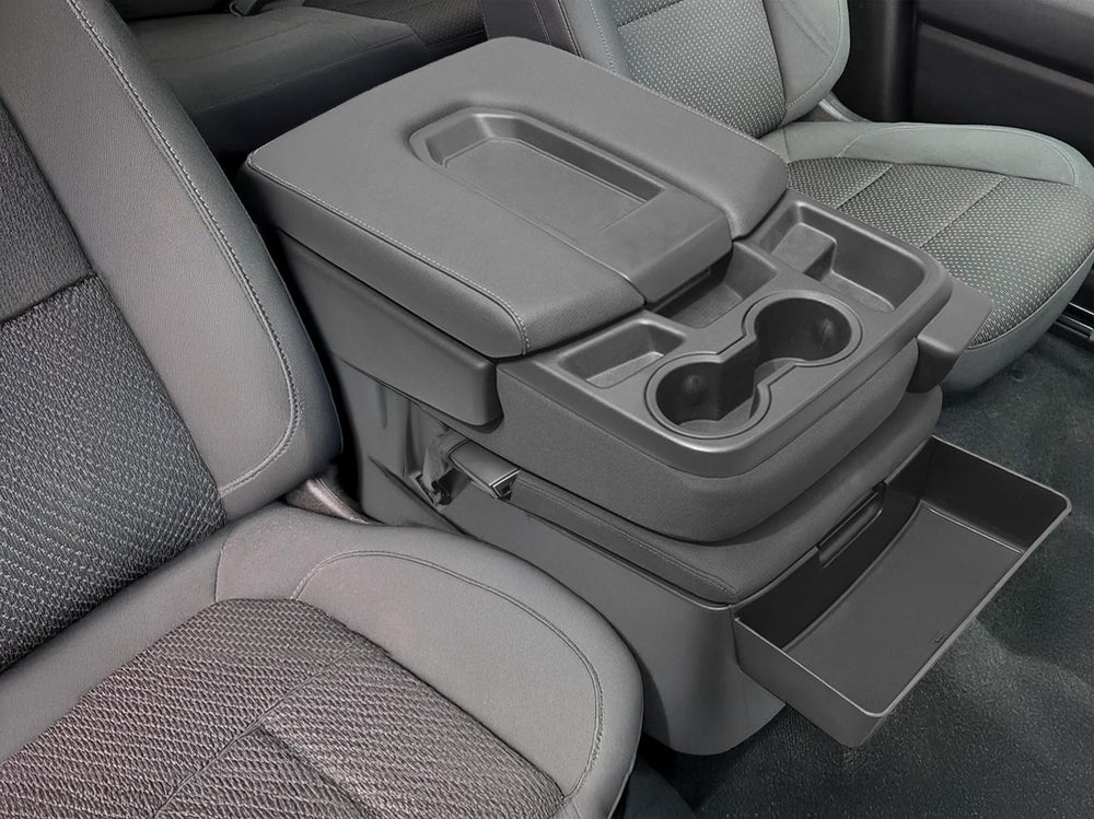 Color-matched design blends with the original center console.