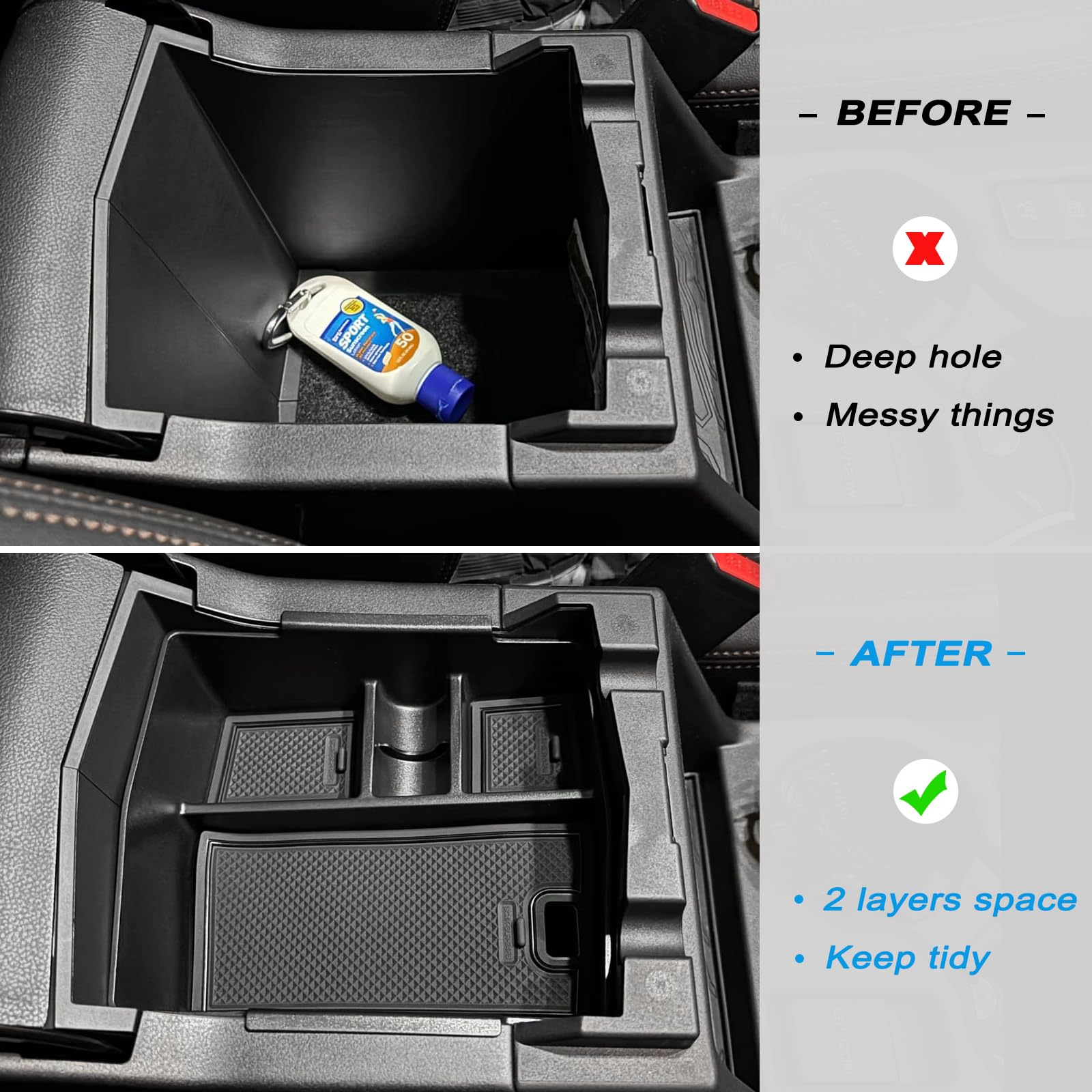 JKCOVER tray includes two removable mats to prevent rattling and movement.