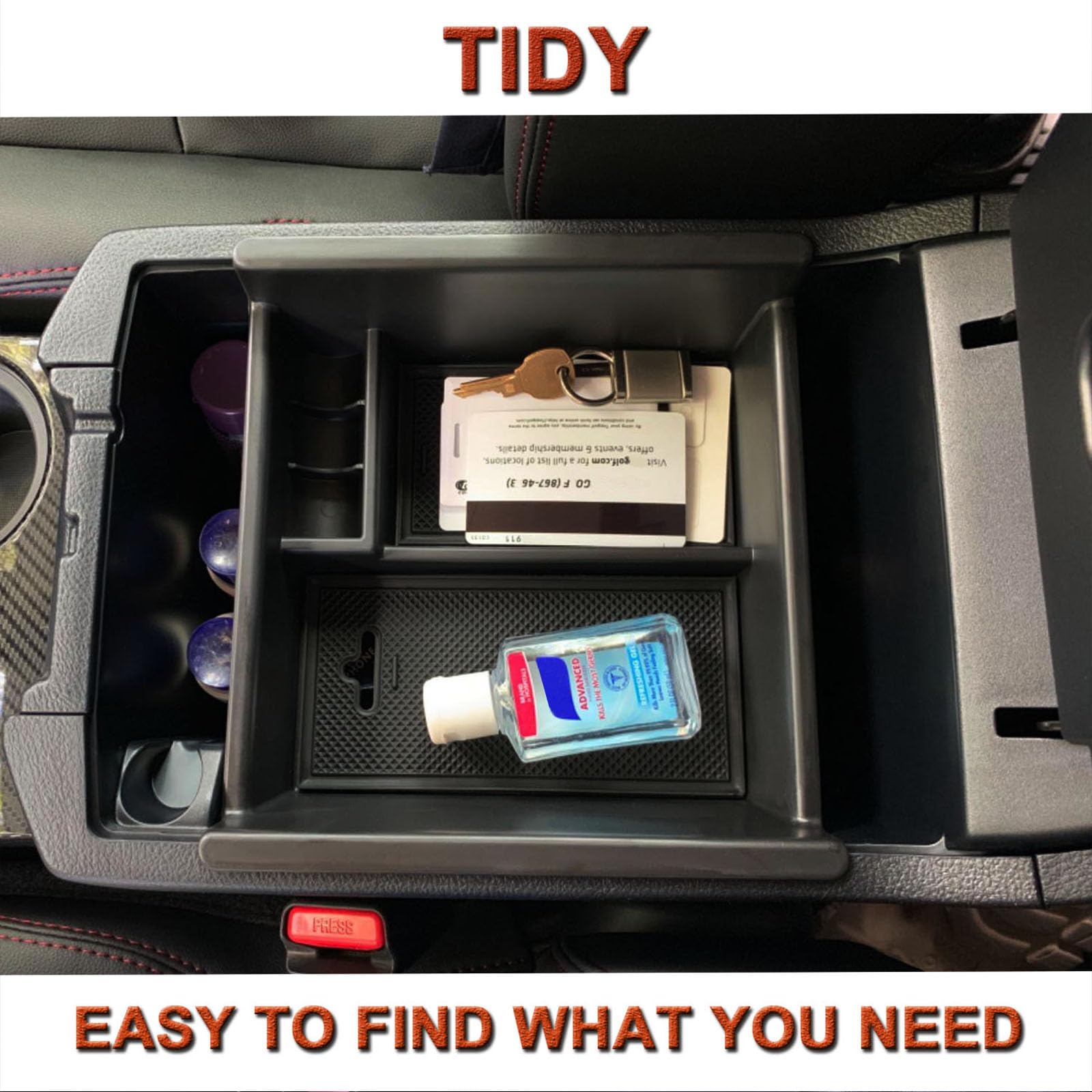 JKCover center console organizer for Toyota 4Runner with anti-slip pads reduces rattling.
