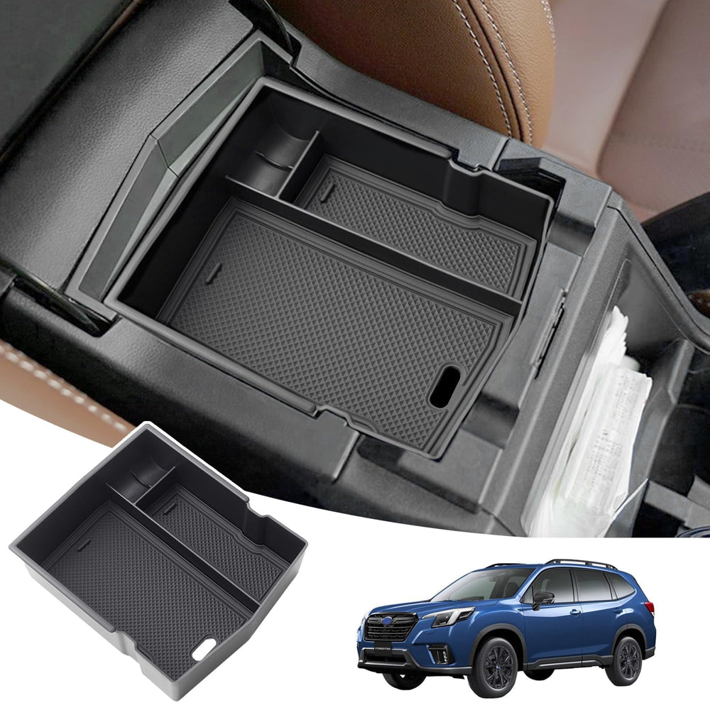 JKCover center console tray for Forester 2024 top view showing organized storage and seamless fit.