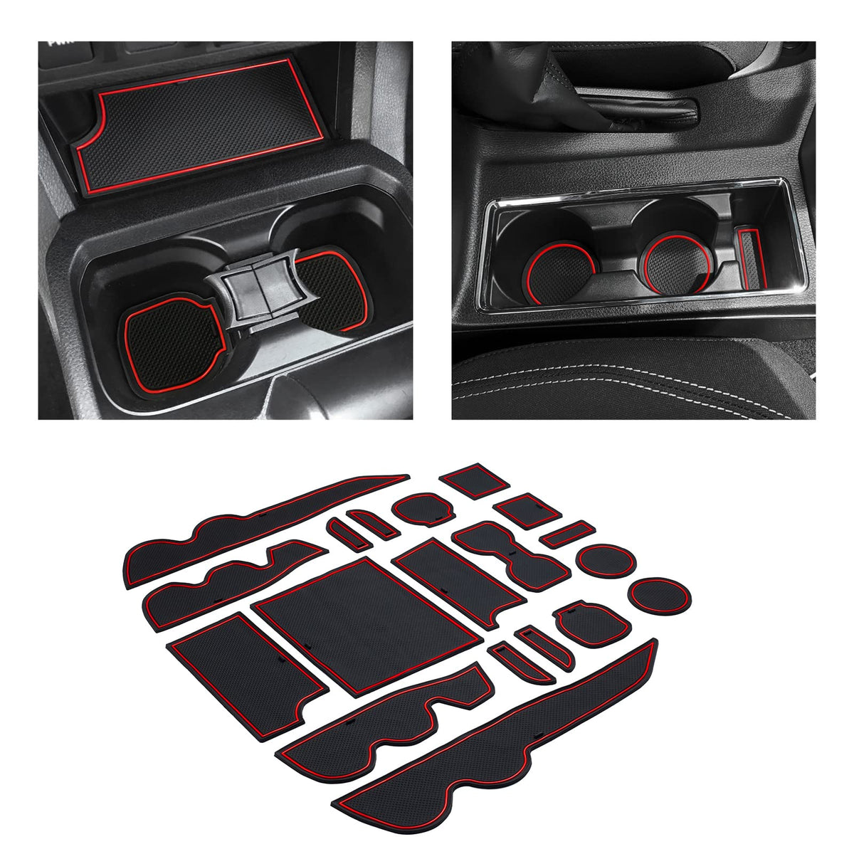 JKCOVER Tacoma cup holder liner protects against spills and crumbs.