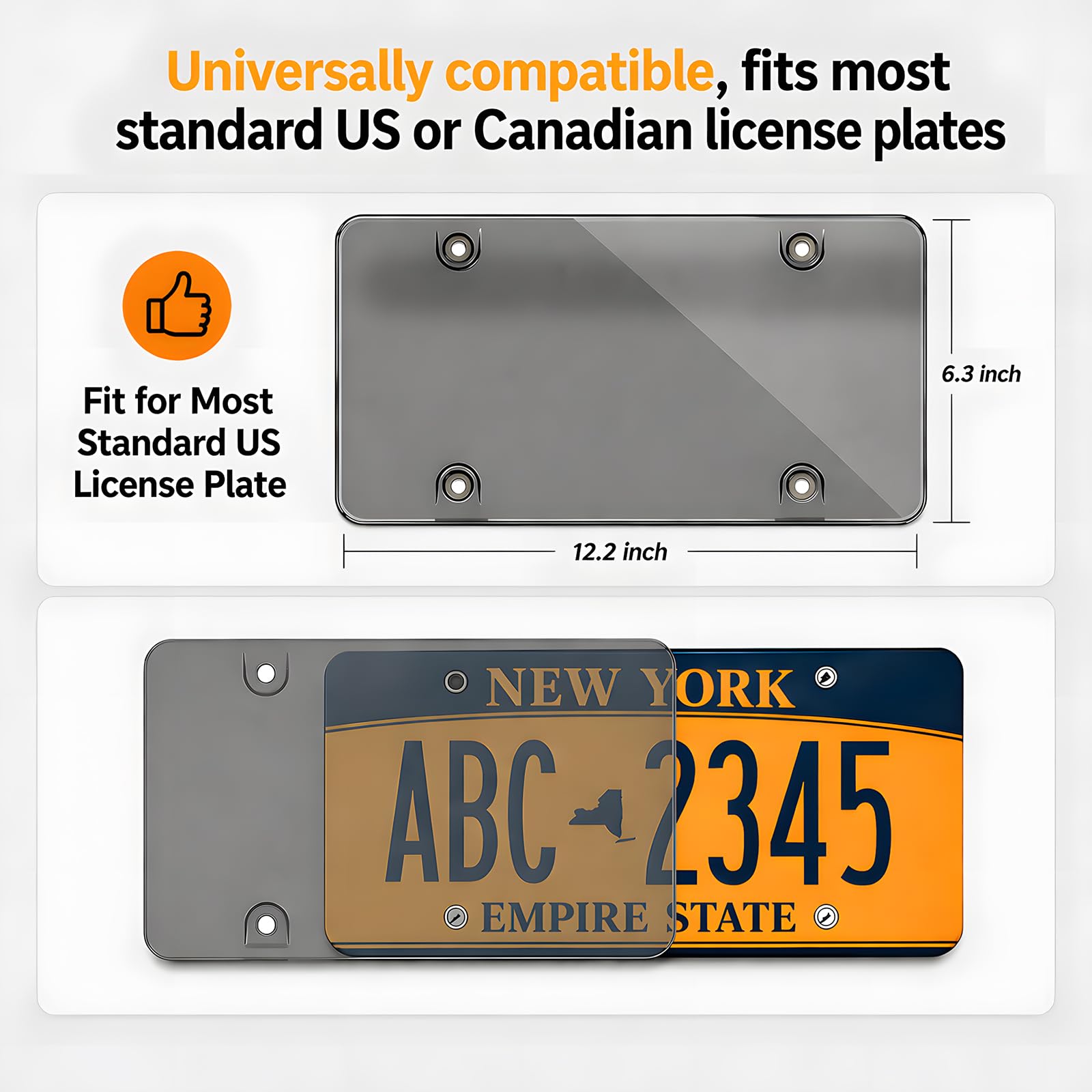 jkjnqnq license plate protector set—includes screws for easy installation.