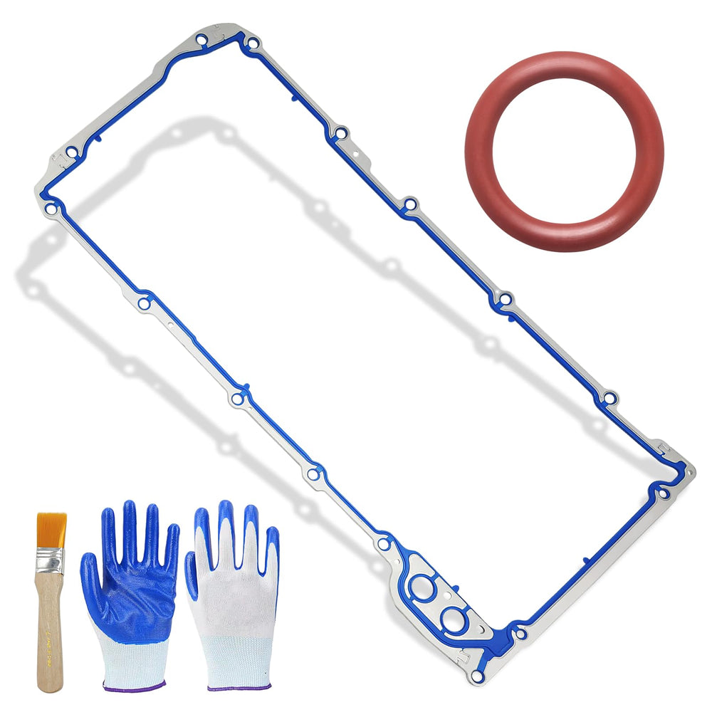 JkorkM oil pan gasket close-up shows precise seal for GM engines