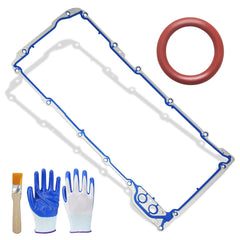 JkorkM oil pan gasket close-up shows precise seal for GM engines