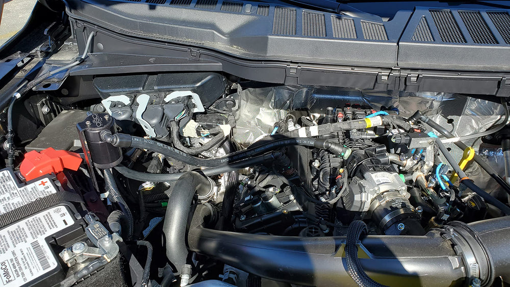 J&L Oil Separator 3.0 black tank body blends with vehicle aesthetics.