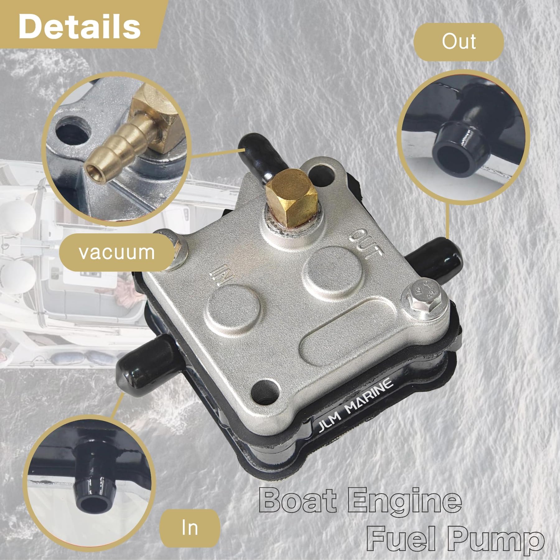 JLM Marine 14360A73 close-up seal, showcasing durable construction