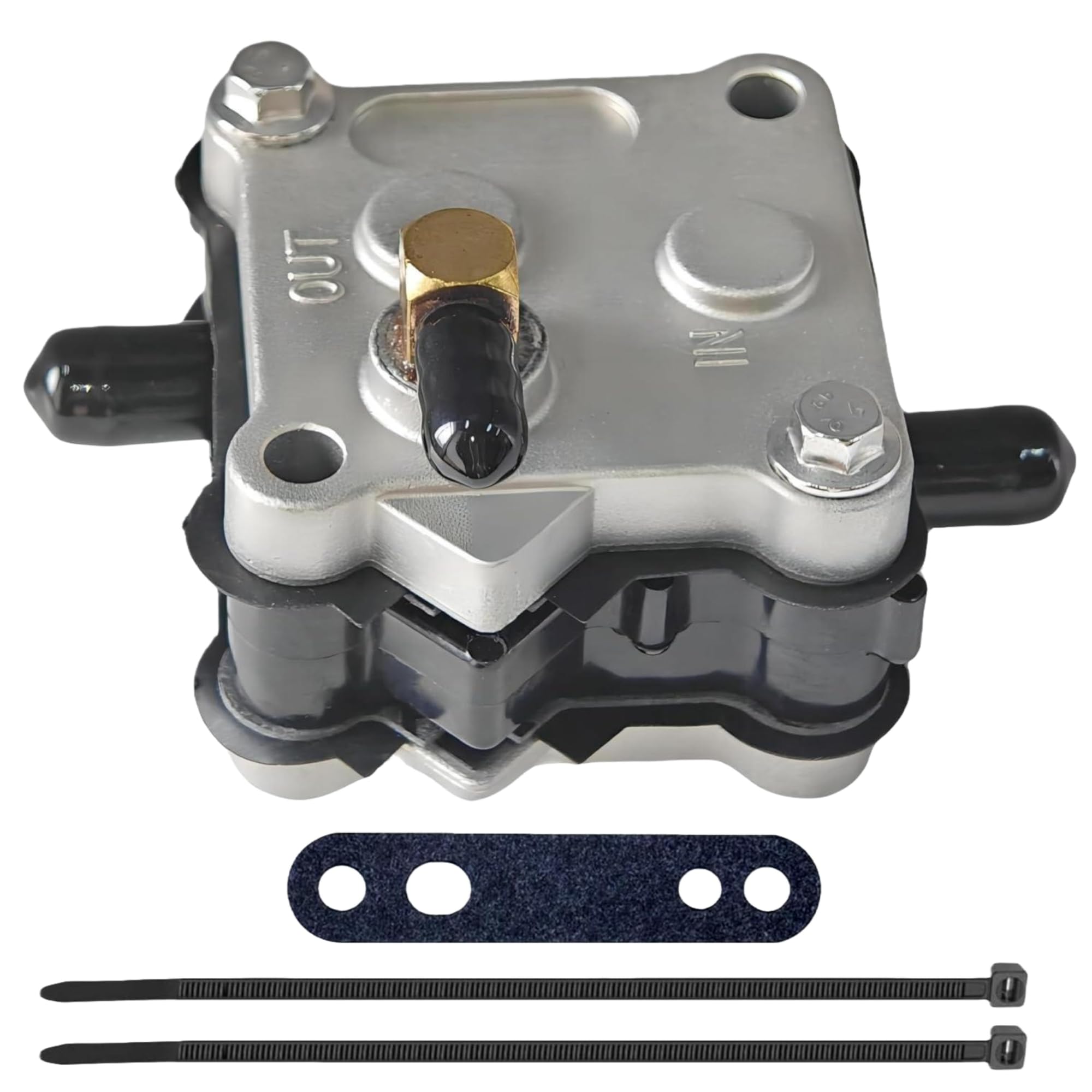 JLM Marine fuel pump side view, compact install-ready design
