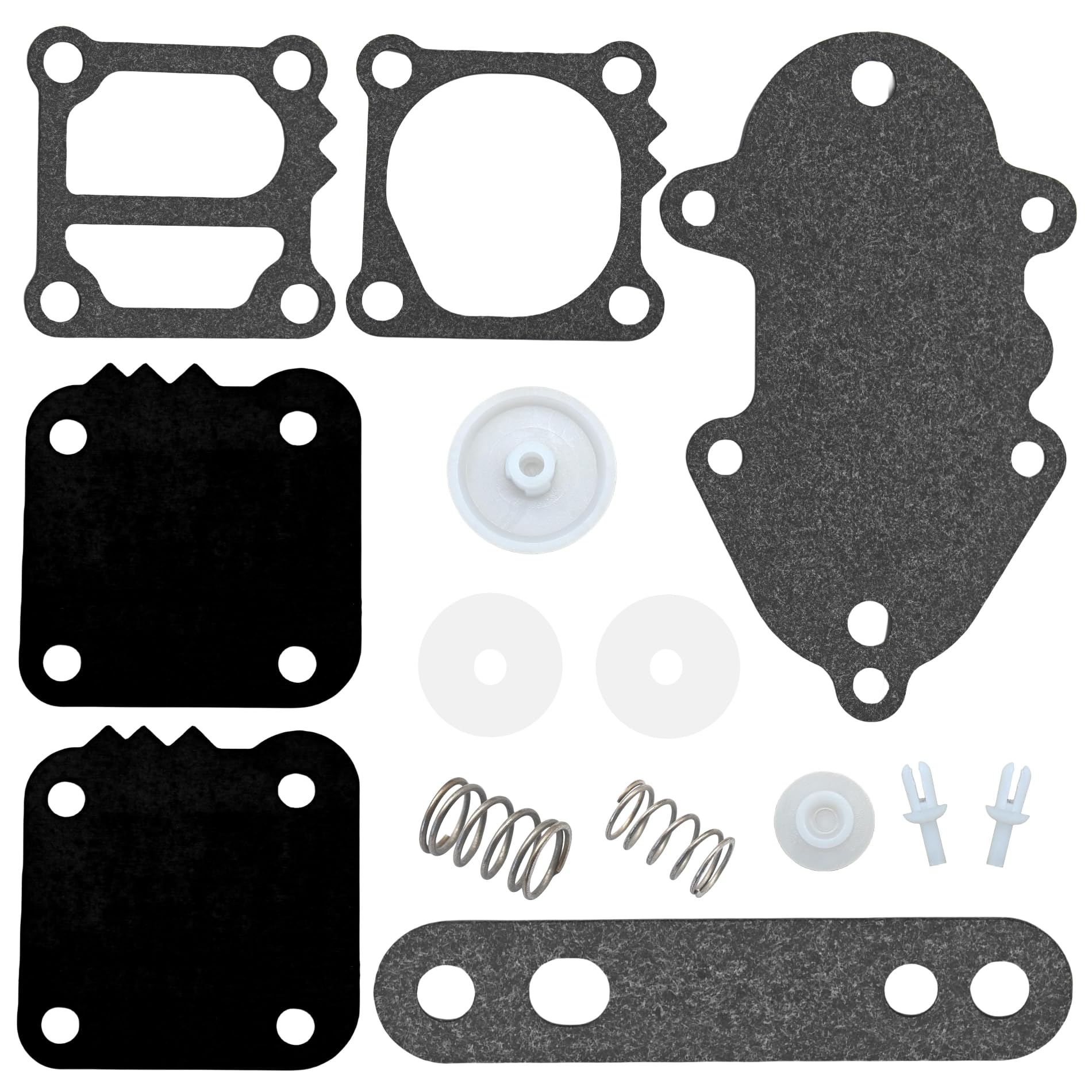 JLM Marine 857005A1 fuel pump diaphragm kit, front view, ready for on-site maintenance