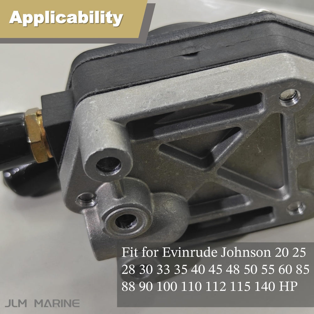 JLM MARINE fuel pump side view highlights compact design for tight engine compartments