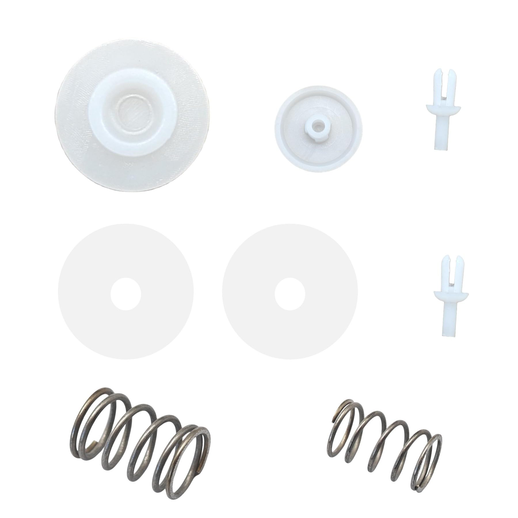 Close-up of kit components ready for diaphragm repair on Mercury outboards.
