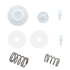 Close-up of kit components ready for diaphragm repair on Mercury outboards.