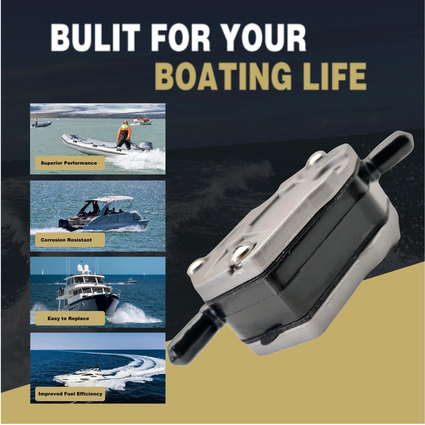 Low-pressure design and durable build withstand saltwater use.