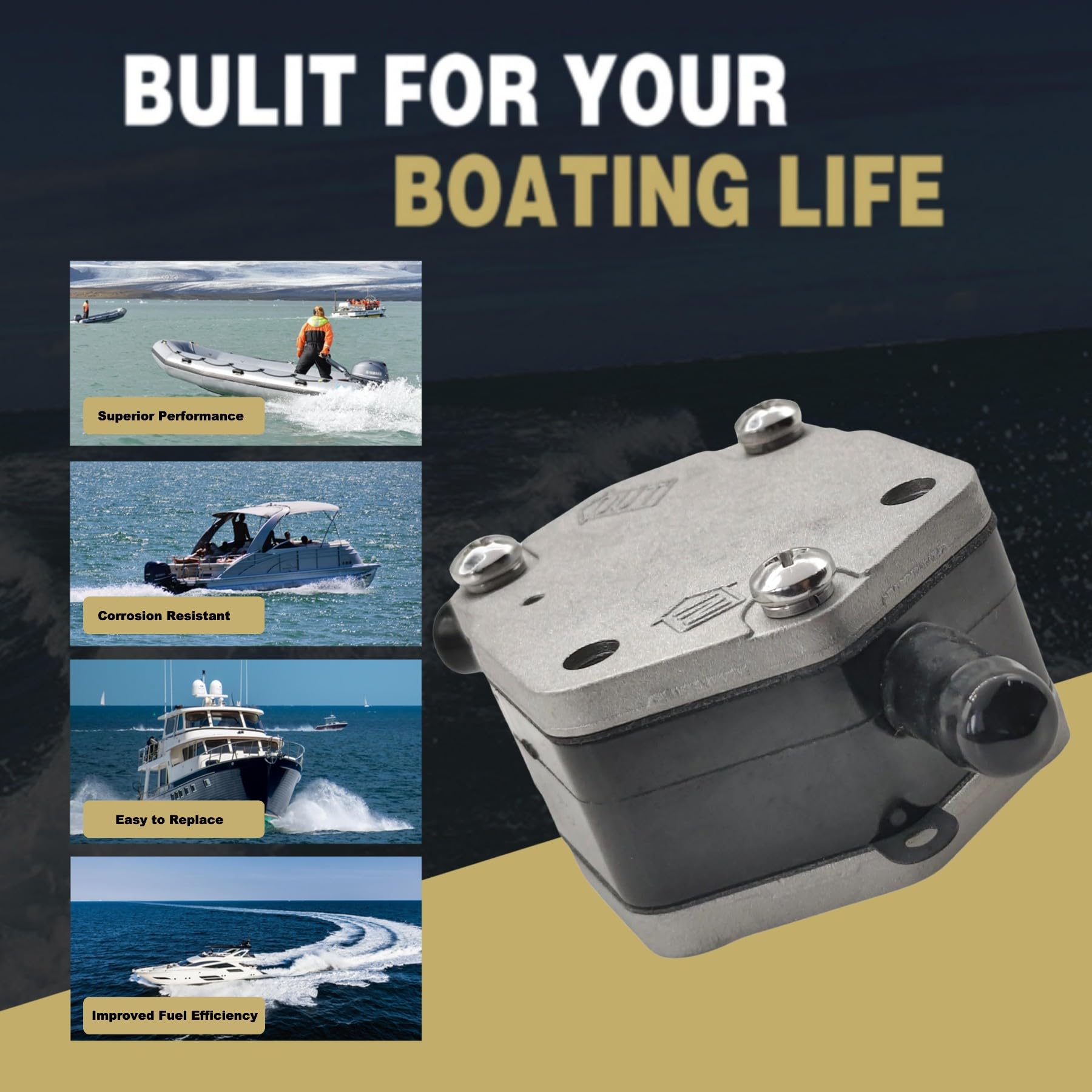 JLM MARINE outboard fuel pump improves steady fuel delivery on the water.