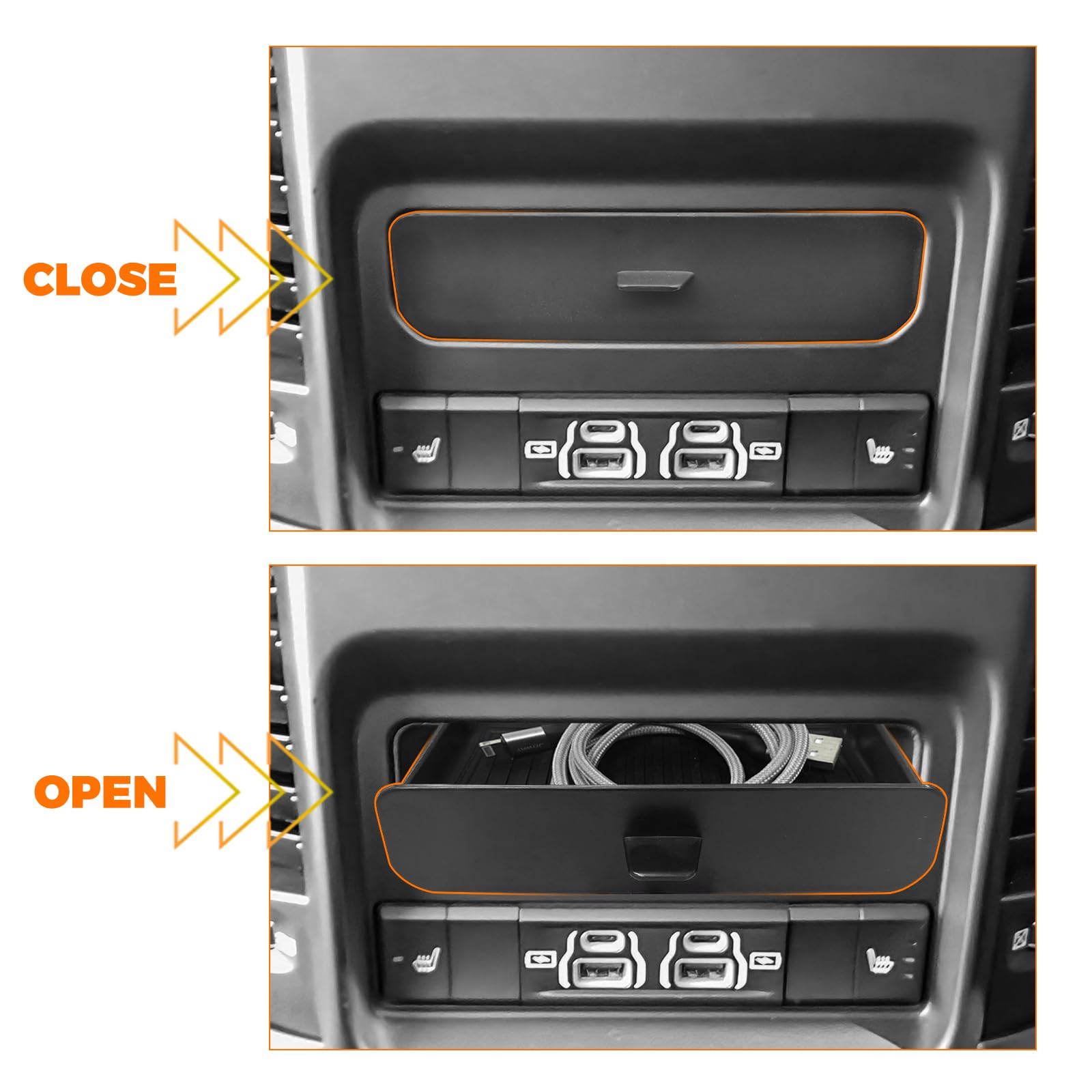 JLQP ABS plastic tray for Dodge Ram cubby offers durable storage