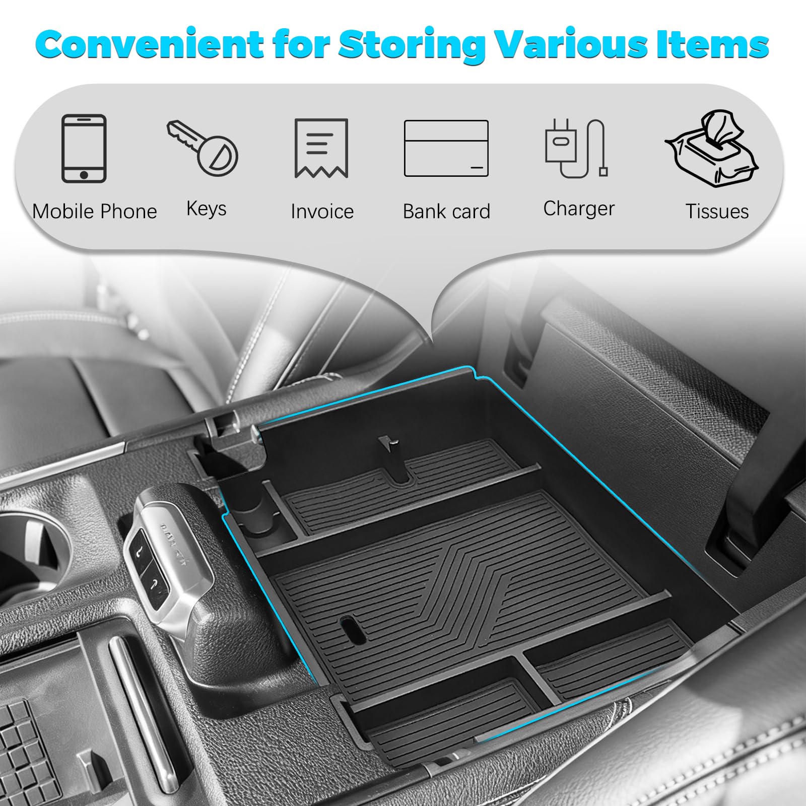 JLQP expedition non-slip rubber pads prevent items from shifting.