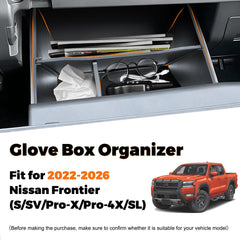 JLQP Frontier glove box divider with sections keeps manuals and cables neatly separated.