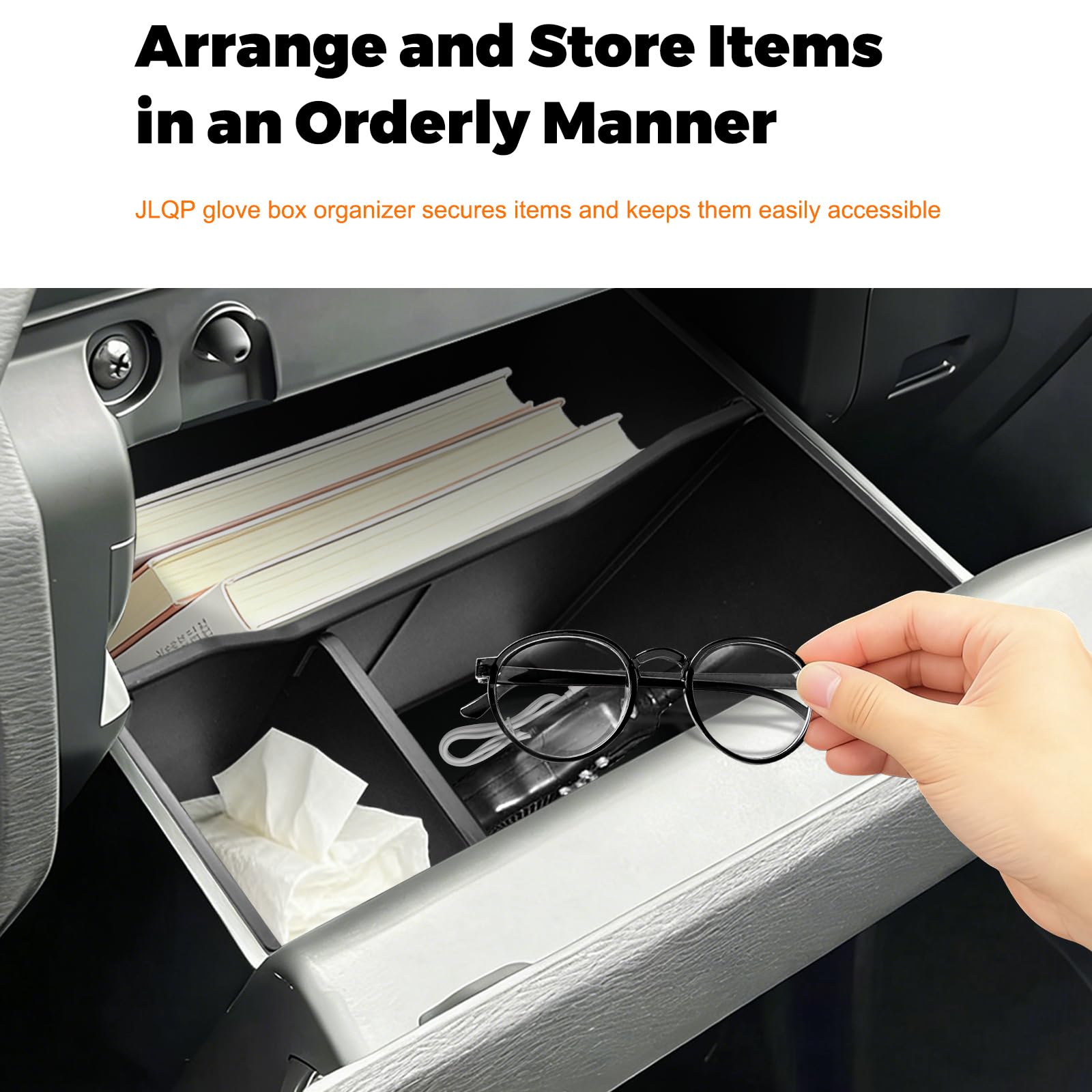 JLQP Frontier glove box installation requires no tools and is quick.