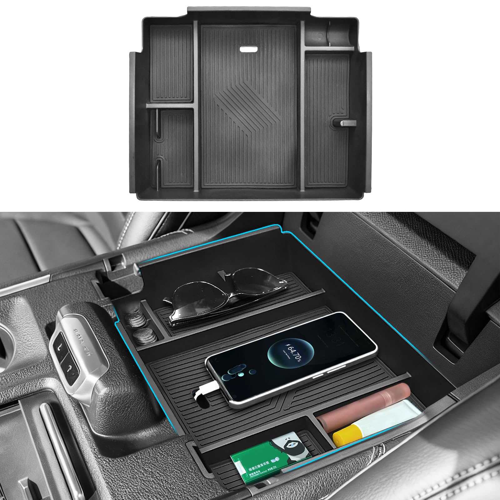 JLQP upgrade center console organizer for Expedition: neat storage, precise assembly.