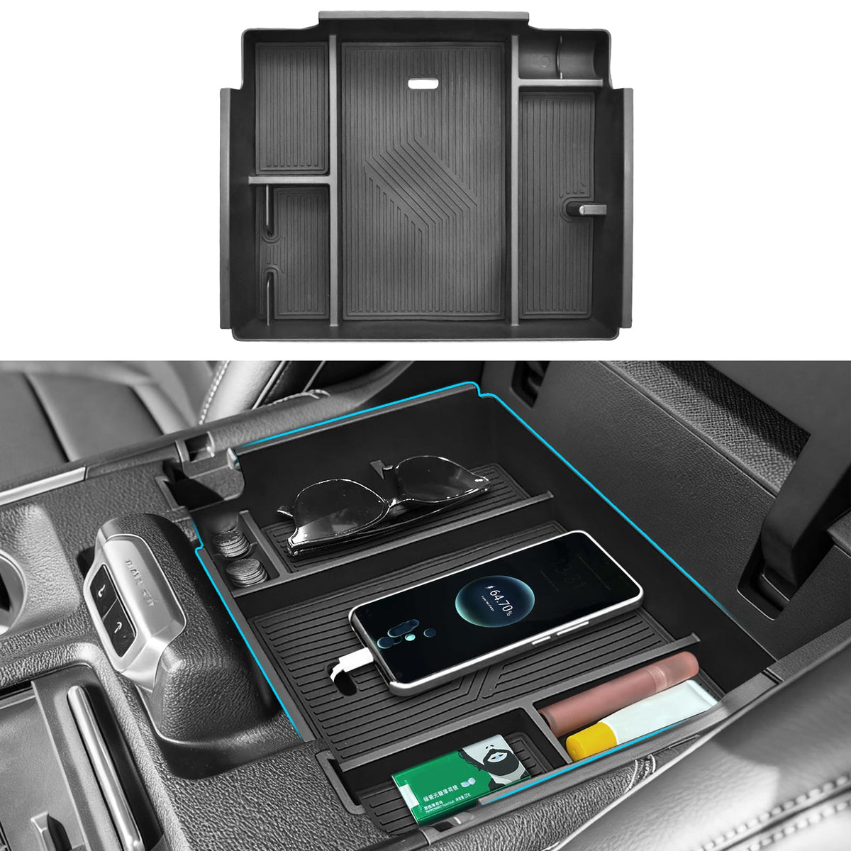JLQP upgrade center console organizer for Expedition: neat storage, precise assembly.